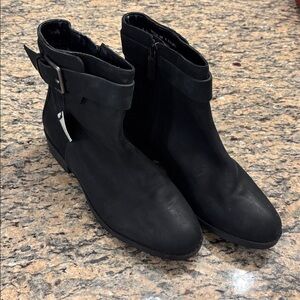 Cole Haan Hastings Waterproof Leather Black Ankle Boot Size 6